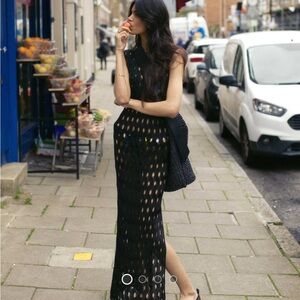 Topshop Crochet Knit Maxi Dress Coverup